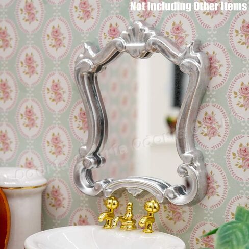 Odoria 1/12 Miniature Wall Mirror Dollhouse Decoration Assories ، Gold in Saudi Arabia