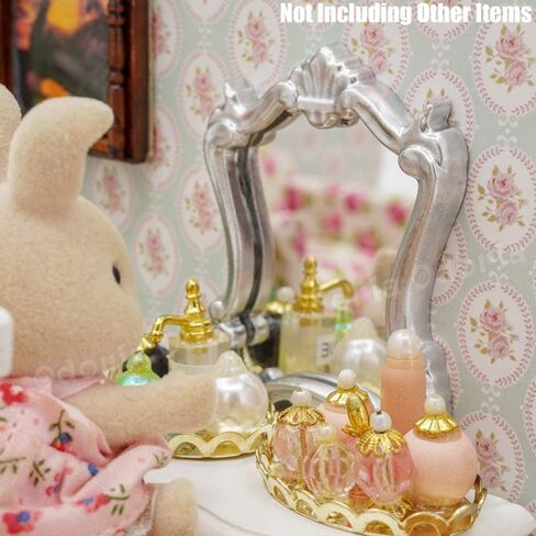 Odoria 1/12 Miniature Wall Mirror Dollhouse Decoration Assories ، Gold in Saudi Arabia