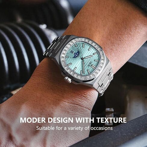 CARNIVAL Men's Automatic Watch,43mm Luxury Mechanical Wristwatch Waterproof Sapphire Luminous Steel Strap Multiple dials in Saudi Arabia