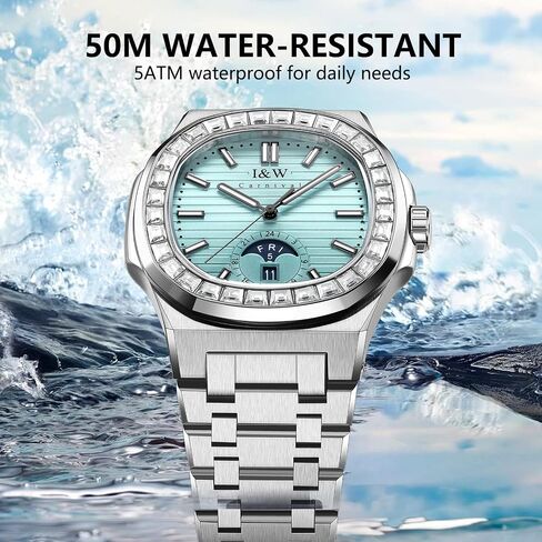 CARNIVAL Men's Automatic Watch,43mm Luxury Mechanical Wristwatch Waterproof Sapphire Luminous Steel Strap Multiple dials in Saudi Arabia