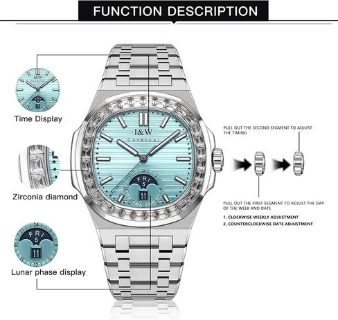 CARNIVAL Men's Automatic Watch,43mm Luxury Mechanical Wristwatch Waterproof Sapphire Luminous Steel Strap Multiple dials in Saudi Arabia