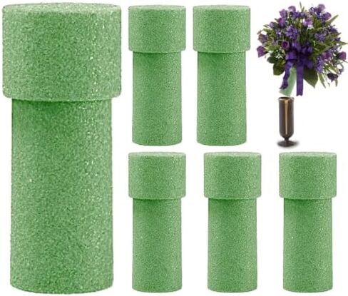 Memorial Vase Foam Insert 3.4 Inch x 8 Inch Green Foam Course Pore Dry vase Inserts for Artificial, Silk, Wire stem Floral Designs. Choose Quantity 1, 12, 24 Pcs. 24 Pcs in Saudi Arabia