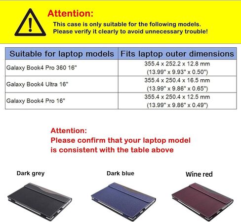 for Samsung Laptop Galaxy Book4 Pro 360 16-inch Laptop Bag Samsung Galaxy Book4 Ultra 2-in-1 Laptop Accessory Bag (Does not Support 360° Rotation Function) (Dark Gray) in Saudi Arabia