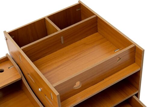 Desktop Monitor Stand with Storage Drawer, Adjustable Monitor Riser for Desk, Multifunctional Desk Organizer Computer Monitor Booster Stand for Laptop, PC, Computer, Printer (Cherry Wood) in Kuwait