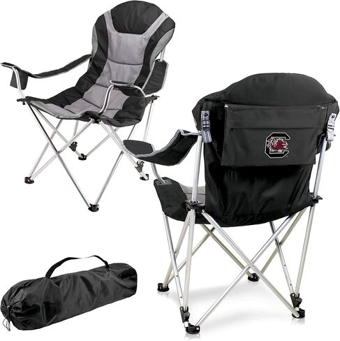 PICNIC TIME NCAA Reclining Camp Chair, One Size, Black with Gray Accents in Kuwait