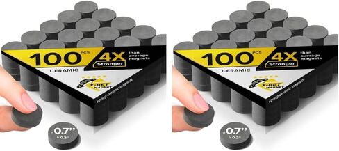 X-Bet Magnet Ceramic Magnets 100pcs - Round Disc - Flat Circle Magnets Bulk for Crafts, Science & Hobbies - Perfect for Refrigerator, Whiteboard, Fridge and Science Experiments in Kuwait