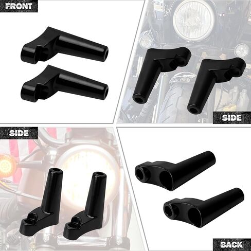 HDBUBALUS Black Front Turn Signal Mounts Relocation Kit Fit for Harley XL Sportster Dyna FXR in Saudi Arabia