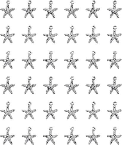 50 Pcs Starfish for Jewelry Making Small 1.6 x 1.4 cm Metal Cute Tibetan Pendants for DIY Necklace Bracelets Earing Making Keychain Supplies in Saudi Arabia