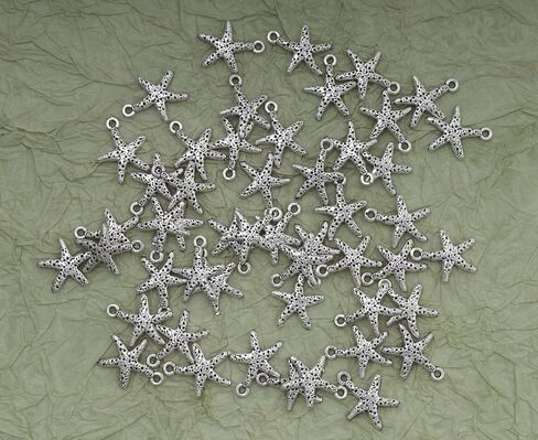 50 Pcs Starfish for Jewelry Making Small 1.6 x 1.4 cm Metal Cute Tibetan Pendants for DIY Necklace Bracelets Earing Making Keychain Supplies in Saudi Arabia