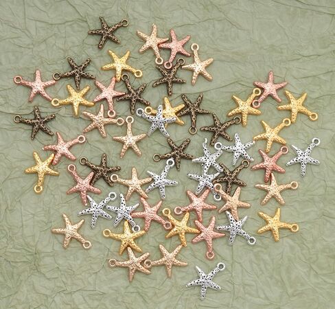 50 Pcs Starfish for Jewelry Making Small 1.6 x 1.4 cm Metal Cute Tibetan Pendants for DIY Necklace Bracelets Earing Making Keychain Supplies in Saudi Arabia