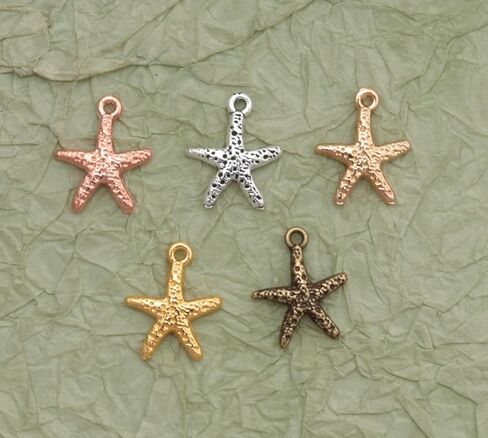 50 Pcs Starfish for Jewelry Making Small 1.6 x 1.4 cm Metal Cute Tibetan Pendants for DIY Necklace Bracelets Earing Making Keychain Supplies in Saudi Arabia