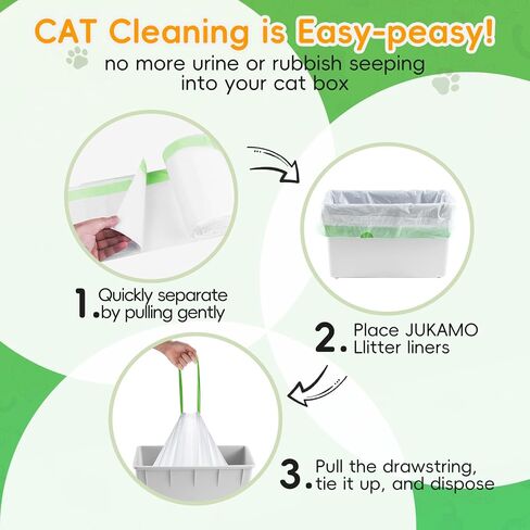 60 Pack Cat Litter Box Liners for Meo Want SC01, MW-SC02, MW-LR01,1.5 Mil Thick Drawstring Heavy Duty Leak-proof Disposable Smart Self-Cleaning Litter Box Robot Waste Drawer Trash Bags 18" x 12.6" in Saudi Arabia