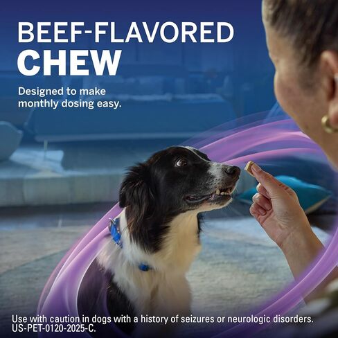 NexGard Plus (afoxolaner, moxidectin, and pyrantel) Flea and Tick Protection & Heartworm Preventive for Dogs Soft Beef Flavored Chewables, 33.1-66 lbs. (Purple) 6 Chews (6 Month Supply) in Saudi Arabia