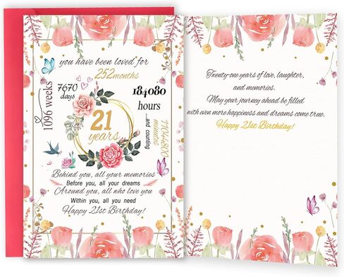 Funny 21st Birthday Card Gift for Women, Sweet 21 Year Old Birthday Gifts for Daughter, Funny 21st Birthday Party Decorations for Girls in Kuwait