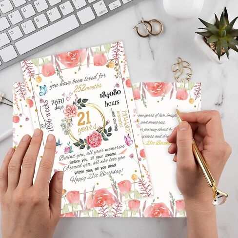 Funny 21st Birthday Card Gift for Women, Sweet 21 Year Old Birthday Gifts for Daughter, Funny 21st Birthday Party Decorations for Girls in Kuwait