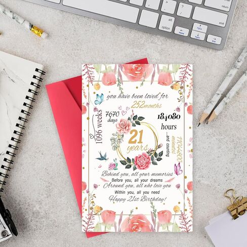 Funny 21st Birthday Card Gift for Women, Sweet 21 Year Old Birthday Gifts for Daughter, Funny 21st Birthday Party Decorations for Girls in Kuwait