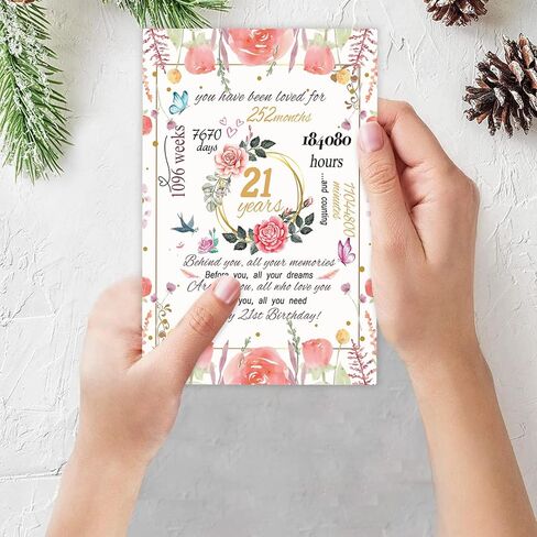 Funny 21st Birthday Card Gift for Women, Sweet 21 Year Old Birthday Gifts for Daughter, Funny 21st Birthday Party Decorations for Girls in Kuwait