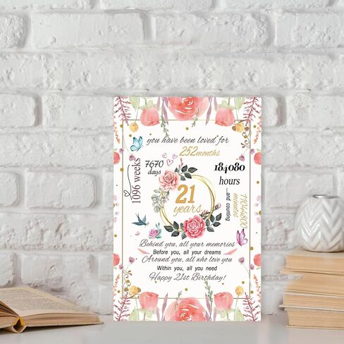 Funny 21st Birthday Card Gift for Women, Sweet 21 Year Old Birthday Gifts for Daughter, Funny 21st Birthday Party Decorations for Girls in Kuwait