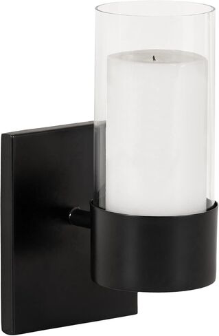 Kate and Laurel Zabler Modern Metal Wall Sconce, 5 x 6 x 10, Gold, Round Candle Holder with Removable Glass Cylinder for Flameless Candle Display in Bedroom or Bathroom in Saudi Arabia