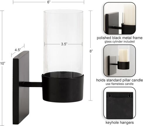 Kate and Laurel Zabler Modern Metal Wall Sconce, 5 x 6 x 10, Gold, Round Candle Holder with Removable Glass Cylinder for Flameless Candle Display in Bedroom or Bathroom in Saudi Arabia