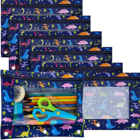 6 Pack Pency Pouch for 3 Ring Binder Smooth Swysles Back to School 3 Binder Pender Pances معززة الحلقات القلم أكياس القلم مع هدية تقدير معلم النافذة الواضحة (الرخام) in Saudi Arabia