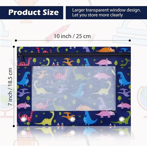 6 Pack Pency Pouch for 3 Ring Binder Smooth Swysles Back to School 3 Binder Pender Pances معززة الحلقات القلم أكياس القلم مع هدية تقدير معلم النافذة الواضحة (الرخام) in Saudi Arabia