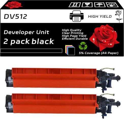 DV512 Developer Unit Compatible for Konica Minolta bizhub 224e 284e 364e 454e 554e C224 C224e C284 Printers, with Chip, High Yield 300000 Pages, Clear Printing (4-Pack BK/C/M/Y) in Saudi Arabia