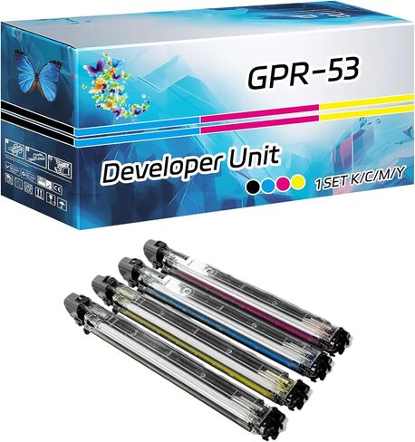 وحدة المطورين GPR-53 متوافقة مع Canon Imagerunner Advance C3325i C3330i C3525I C3525I II C3525I III PRINTERS ، عائد عالي 240000 صفحة ، مع طباعة عالية الدقة (4 حزم BK/M/Y) in Kuwait