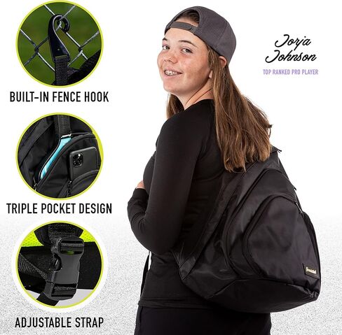حقيبة ظهر Franklin Sports Pickleball + حقيبة دفل - حقيبة Pickleball من سلسلة Elite للمجاديف وكرات Pickleball + المعدات - حقيبة ظهر هجينة + تصميم حقيبة Duffle - حقيبة Pickleball للرجال + النساء - أسود in Kuwait