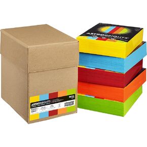 Astrobrights Color Paper, 8.5" x 11", 24 lb/89 gsm, “Brights" 5-Color Assortment, 500 Sheets (Pack of 5) (99608)