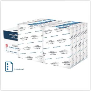 Hammermill Copy Plus Print Paper, 92 Bright, 3-Hole, 20 lb, 8.5 x 11, White, 500 Sheets/Ream, 10 Reams/Carton (105031CT)
