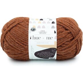 Lion Brand Hue + Me Yarn for Knitting, Crocheting, and Crafting, Bulky and Thick, Soft Acrylic and Wool Yarn, Saffron (1-Pack)