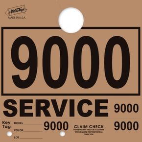 Service Dispatch Numbers RL78 Style Mirror Hang Tags Numbered (Red, 1000-1999)