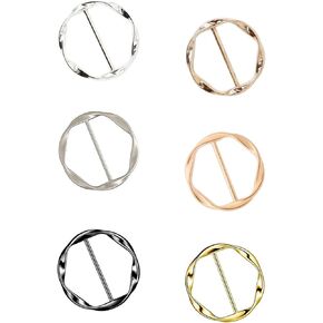 6 أجهزة كمبيوتر وشاح مقاطع رنين للنساء ، وربط القميص مقاطع شحوم حرير القميص مشبك سفن ، أزياء الملابس المعدنية زاوية رنين معقدة in Kuwait