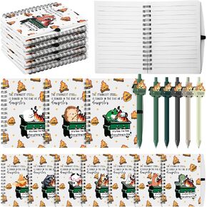 60 Pcs Dumpster Fire Gifts for Employee Dumpster Fire A6 Notebooks with Ballpoint Pens Bulk Funny Support Appreciation Gifts for Team Coworker Teachers Volunteers