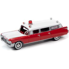 1959 Ambulance Red and White Special Edition 1/64 Diecast Model Car by Johnny Lightning JLSP098