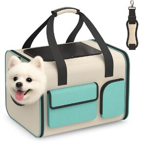 Small Dog Carrier Travel Bag: Pet Travel Carrier for Small Cats and Dogs up to 15LBS - Breathable and Comfortable for Airplane Camping Outdoor