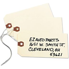 AVERY - Wired Shipping Tags, Size #6 - 5-1/4" x 2-5/8", Manila, 1000/Box AVE12606