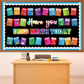 Colorful Math Bulletin Board Set Educational Math Poster Bulletin Board Decor Mathematics Education Cutouts Classroom Decorations for Classroom School Wall Home Elementary Preschool Teacher Supplies
