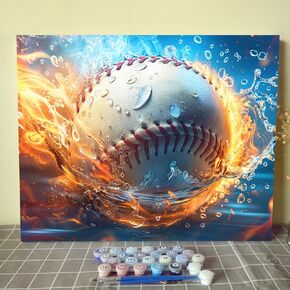 Tucocoo Graffiti Basketball Paint by Numbers Kits 16x20 inch Canvas DIY Oil Painting for Adults with Brushes and Acrylic Pigment Ball Lover Colorful Picture for Home Decor Gifts (Without Frame)
