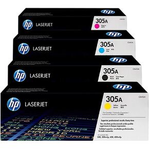HP Original 305A Toner Cartridge CE410A / CE411A / CE412A / CE413A 4Pack Black, Cyan, Yellow, Magenta Works with The HP Laserjet Pro 400 MPF M425dn, M425dw, M425nw Printers,