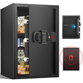 3.3 Cubic Large Fireproof Safe Box, Digital Fire Safe with Combination Lock, Smart Alarm System and Spare Key, Anti-theft Safes for Home Documents Passport Medicine