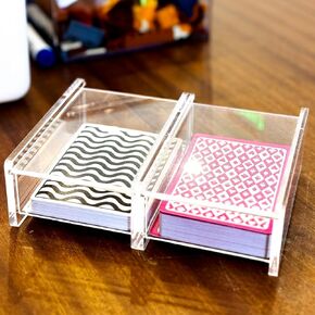 Single Deck Acrylic Playing Card Case/Holder, Clear Storage Playing Card Box - Fits Most Standard Size Playing Cards and Bridge Size Cards