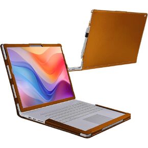 غطاء حماية لشهر العسل لجهاز الكمبيوتر المحمول Microsoft Surface Book 3/2 مقاس 15 بوصة، جراب صلب من جلد البولي يوريثان مع حامل قابل للطي مجانًا وغطاء قابل للفصل لجهاز Surface Book (أسود، 15 بوصة)