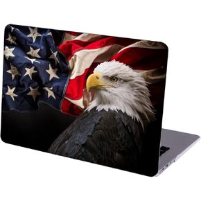 Compatible with MacBook Air 13.6-inch Hard Protective Shell Cace and Keyboard Cover ( A2681, M2 chip, 2022 Release ) - American Bale Eagle and Flag of USA-2