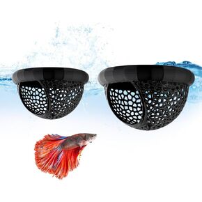 2PCS Betta Floating Log Hide Bed, Betta Fish Hammock Hideout Resting Spot