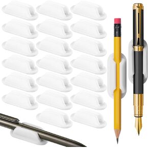 20 PCS Adhesive Pencil Holders for Desk, Silicone Pencil Holder for Notebook, Marker Holder for Clipboard and Wall, Classroom School Office Desk Accessories, Teacher Supplies