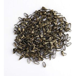 300pcs Pinch Bails for Jewelry Making, Metal Pinch Clip Clasp Bail Pendant Connector Snap Jewelry Findings Alloy Bails for Necklace DIY (Dark_Bronze)