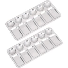 Angoily 2pcs Aluminum Paint Tray Durable Mixing Palette for Artists Professionals Students Lightweight Art Supplies for Watercolor Painting