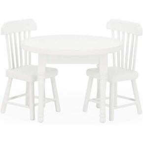 Odoria 1/12 Miniature Dining Table and 2 Chairs Dollhouse Kitchen Furniture Accessories, Burlywood